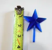 Thick/Chunky Ceramic Christmas Tree 3.5" Blue Star VINTAGE