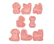 8Pcs/Set Dog Pattern Cookie Cutters Washable PP Bread Baking Cookie Mould Stencils for Kitchen 8pcs