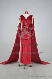 Once Upon A Time in Wonderland Cosplay Anastasia Red Queen Costume Dress：F