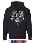 Skull Face Hand Goggles Hoodie Funny Dead Eye Staring Skeleton Sweatshirt