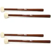 Vic Firth Corpsmaster Bass Drum Mallets, Medium Head - Hard - 2 Pair