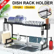 Dish Drying Rack Holder Drain caddy Kitchen Drainer Storage Over Sink Organiser