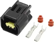 BIZOCA 1 Set Black White 2 Pin Way Male Female High Voltage Ignition Coil Plug Connector(Lavender)