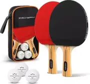 NEW PRO SPIN Ping Pong Set of 2Paddles High-Performance Table Tennis Rack J3/2