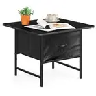 Black Coffee Tables for Living Room 23.6" Small Square Coffee Table with