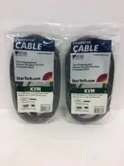 2x NEW Startech SVUSB2N1-6 Computer Cables Usb+Vga 2-In-1 Kvm Switch Cable, 6Ft