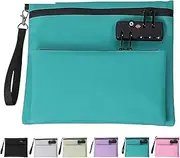 [Generic] Travel Lock Bag, Travel Luggage Lock, Double Layer Anti-Theft Handbag, with 3-Digit Code, for Cash, Id Card Important Documents (Dark Green)