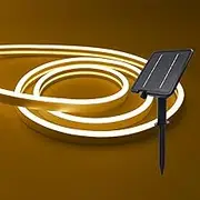 XUNATA 24V Solar/USB COB Neon Flex Light - IP68 Waterproof 2835 SMD 120LEDs/m LED Strip, Indoor/Outdoor Use (Warm White,3m)
