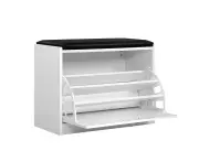 Shoe Cabinet Bench Shoes Storage Rack Organiser Drawer White 15 Pairs