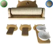 Big Cat Wall Shelves with 3 Steps, Wall Furniture for Large Cats, Feeding Shelf,
