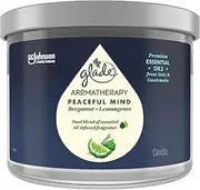[glade] Aromatherapy Scented Candle, Infused with Essential Oils, Calm Mind Bergamot and Lemongrass Home Fragrance, Glass Candle Jar, 1 Count