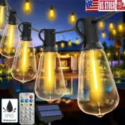 Outdoor LED Solar String Lights 50ft Garden Yard Edison Bulb Lamp Waterproof USA