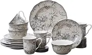 Adelaide 16-Piece Traditional Antique White Porcelain Dinnerware Set (Service for 4)