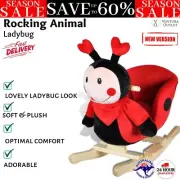 Baby Rocker Soft Plush Ladybug Ride On Toy Toddler Rocking Seat Kids - Red