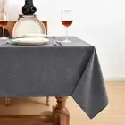 Vintage Tablecloth Rectangle Cotton Linen Khaki grey Table Cloth for christmas W