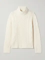 [Guest In Residence] Guest In Residence - Cable-knit Wool And Cashmere-blend Turtleneck Sweater - Cream - medium medium Cream