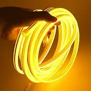 XUNATA Dimmable Neon LED Strip with Touch Dimmer Switch, DC 12V Flexible Rope Light Ribbon Waterproof for Home Art Decor Commercial Decking (Yellow, 2m)