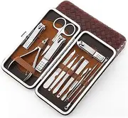 13 Piece Stainless Steel Manicure set Professional nail clipper Kit of Pedicure Tools Paronychia Trimmer Cutters Polished File,13pcs
