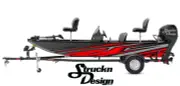 Boat Wrap Red White Black Vinyl Graphic Decal Kit Fishing Abstract Stripes