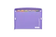 Colourhide A4 Zip-It Expanding File Cover Organiser w Pen Holder Loop Lavander