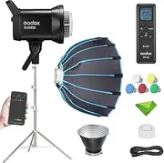 Godox SL60 SL60IIBi with 60cm Softbox+2.8m Light Stand, 75W Led Video Light 11 FX Effects CCT 2800K-6500K 2.4GHz Wireless/Bluetooth Control for Broadcasting, YouTube, Wedding Photography