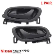 Pair Inner Handle Door Black For Nissan X-TRAIL 14-17 Navara D23 2015 - 2021