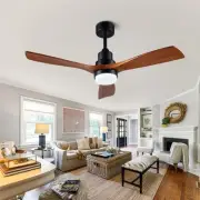 48" Wooden Ceiling Fans with Lighted Remote Control, Indoor Outdoor Wooden Ce...
