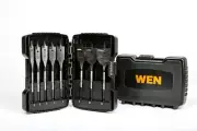 WEN DB818P 8-Piece 6-Inch Wood Spade Bit Set with Carrying Case