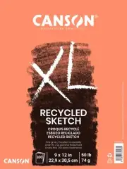 Canson 702-2411 XL Recycled Sketch Paper Pad 9"X12"-100 Sheets (2Pk)