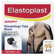 Elastoplast Sport Kinesiology Tape Black Roll 50mm x 5m