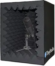 TroyStudio Portable Sound Recording Vocal Booth Box - |Reflection Filter & Microphone Isolation Shied| - |Large, Foldable, Stand Mountable, Super Dense Sound Absorbing Foam| (Small Size)