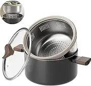 RIOVARM Induction Non-Stick Pot with Lid, Black