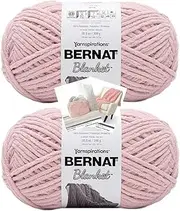 [Bernat] Blanket Yarn - Big Ball (10.5 oz) - 2 Pack with Pattern (Tan Pink)