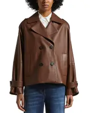 Peserico Leather Trench Coat