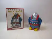 Cragstan mth silver / blue mr. atomic limited edition toy robot in original box!