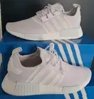 NEW AUTHENTIC ADIDAS ORIGINALS NMD_R1 PRIMEBLUE "TRIPLE WHITE" US 9.5