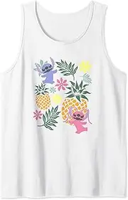 [Disney] Lilo & Stitch Angel & Stitch Collage Simple Icons Tank Top