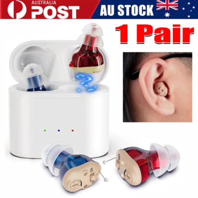 1 Pair Mini Hearing Aids Digital Invisible In Ear Sound Voice Amplifier Enhancer
