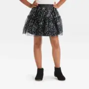 Girls Cat & Jack Halloween Spider Webs Tiered Skirt Size XS 4/5