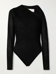 [Zimmermann] Zimmermann - Gathered Jersey Bodysuit - Black - 2 2 Black