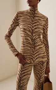 [Stella McCartney] Tiger-Print Jersey Turtleneck Top