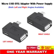 Micro USB Left Right 90° Angle to Type-A Female OTG Adapter Converter Connector