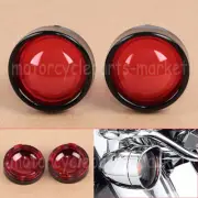 Red Turn Signal Light Lens Cover Bezels Visor Fit for Harley FXS FXSB FXDB FLSTF