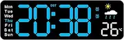 Digital Clock, 11" Large Display LED Wall Clock for Living Room Decor, Alarm Clock with Remote Control, Timer, 12/24H, Automatic Brightness Dimmer Big Clock with Day/Date/Temperature. (11'')