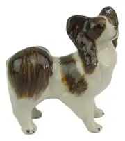 Miniature Ceramic Papillon Standing Dog Figurine Approx 6cm x 6cm