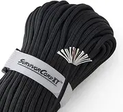 1,000 LB SurvivorCord XT | Black, 103 FEET | Patented Military Type IV 750 Paracord/Parachute Cord (7/32" Diameter) with Integrated Kevlar Thread, Braided Fishing Line, and Waterproof Fire Tinder.