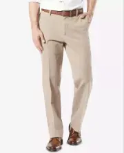Dockers Mens 30/32 Workday Smart 360 Flex Classic Fit Khaki Stretch Pants Khaki