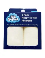 [Big Softies] Nappy Tri-fold Absorbers 2 Pack in Cream