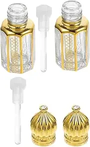 PLAFOPE 2pcs Refillable Essential Oil Bottles Empty Perfume Containers Easy to Clean and Reuse Bottles for Women and Girls for Outdoor Use (3ml)