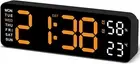 Digital Alarm Clock, 9" LED Alarm Clock for Bedroom, Bedside Desk Table Clock wi
